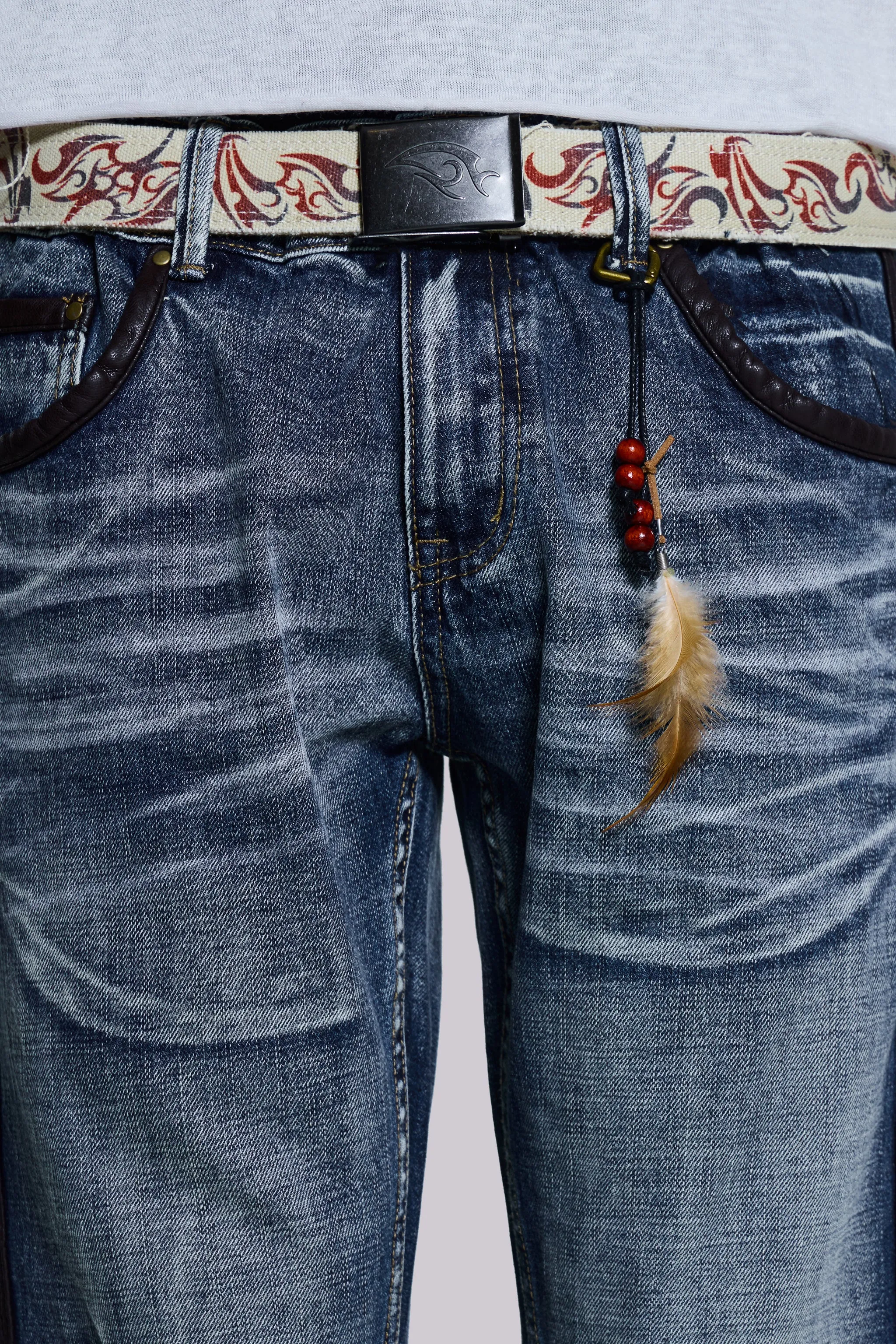 Vintage Blue Feather Drift Flared Jeans sold by Jaded London product image thumbnail 3