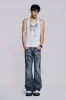 Vintage Blue Feather Drift Flared Jeans sold by Jaded London