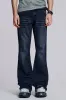 Indigo Creased Drift Flared Jeans sold by Jaded London