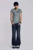 Indigo Creased Drift Flared Jeans sold by Jaded London
