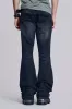 Indigo Creased Drift Flared Jeans sold by Jaded London