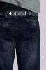 Indigo Creased Drift Flared Jeans sold by Jaded London