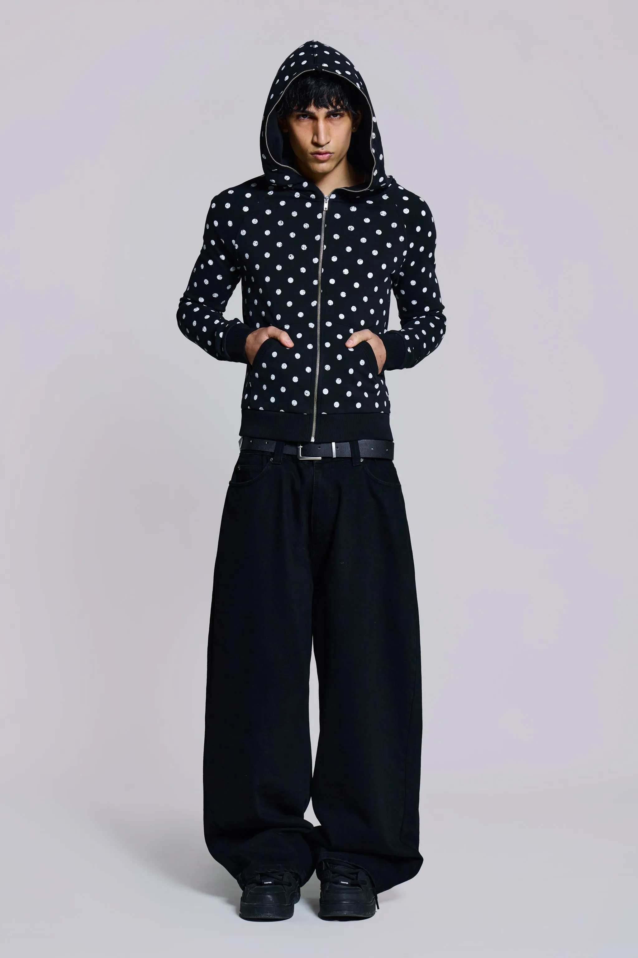Mono Black Polkadot Hoodie sold by Jaded London product image thumbnail 2