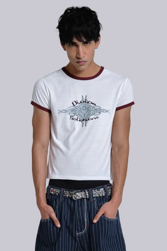 Divine Solutions Ringer T-Shirt sold by Jaded London