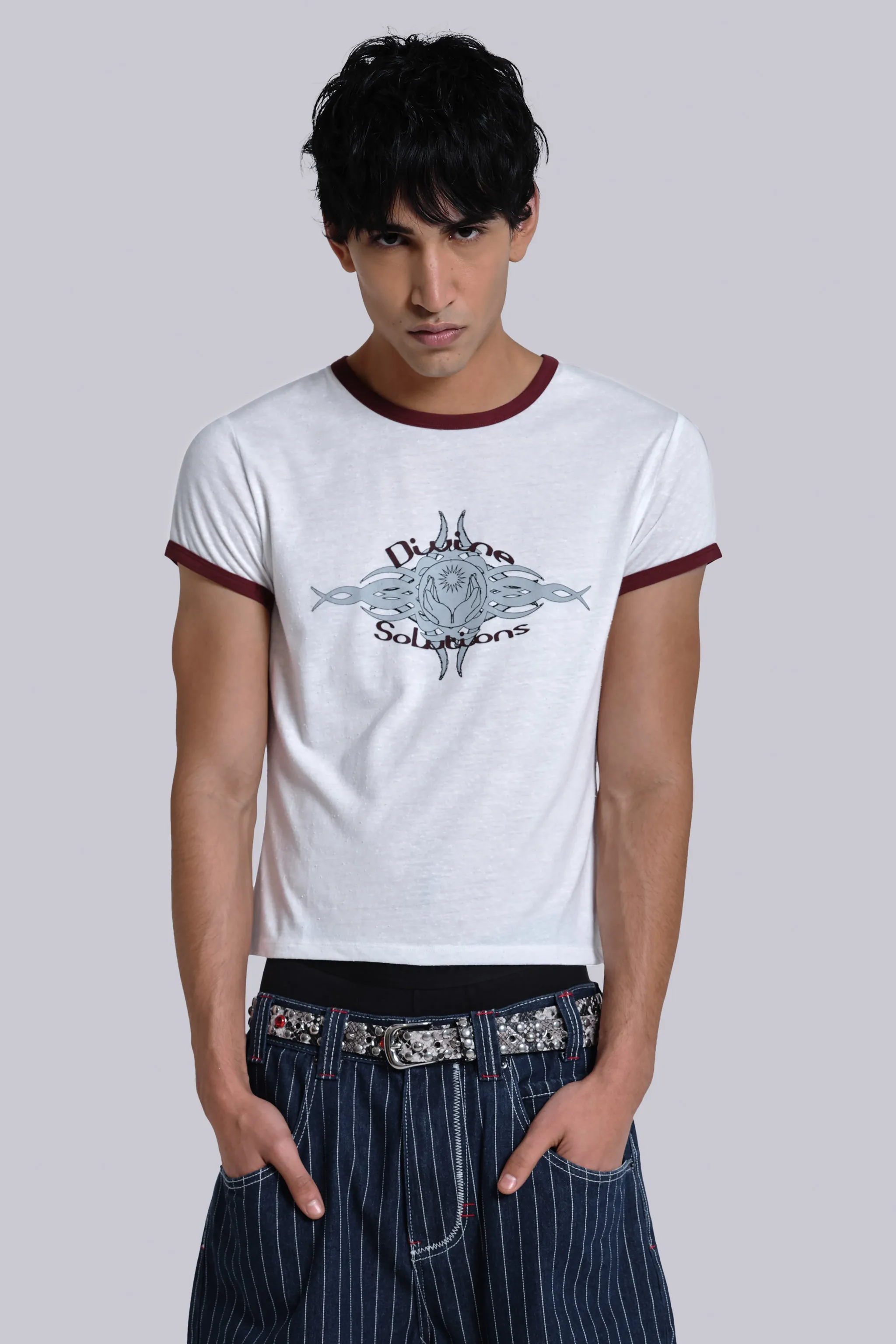JADED LONDON Divine Solutions Ringer Tシャツ 送料/関税込 JADED LONDON * Divine Solutions Ringer T-Shirt 送料関税込