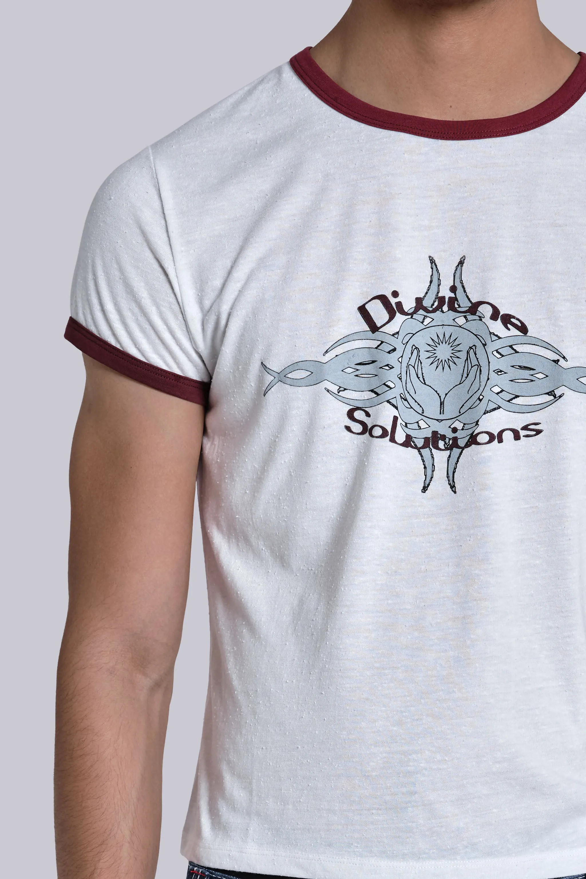 Divine Solutions Ringer T-Shirt sold by Jaded London product image thumbnail 2