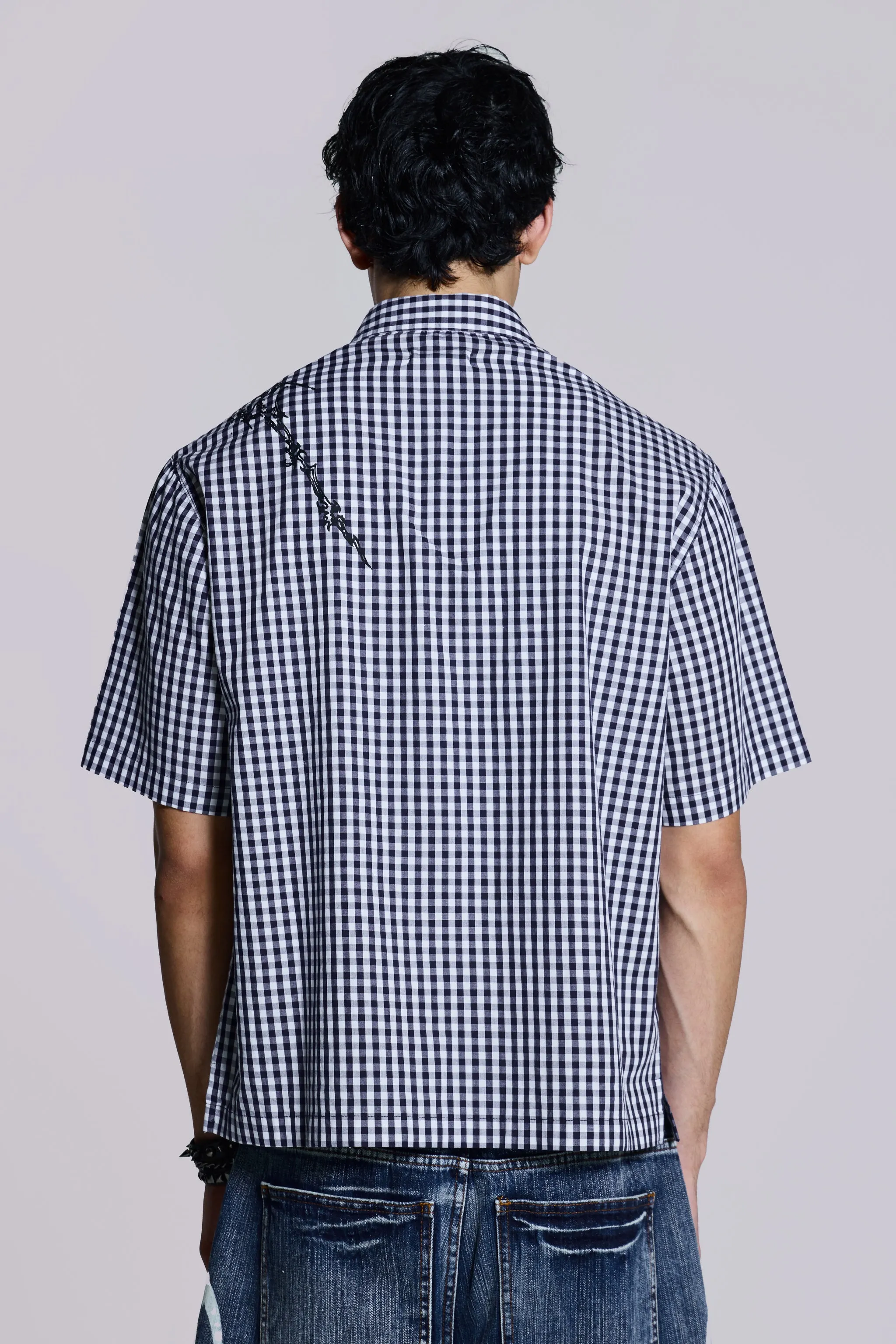 Blue Atom Checked Shirt sold by Jaded London product image thumbnail 4