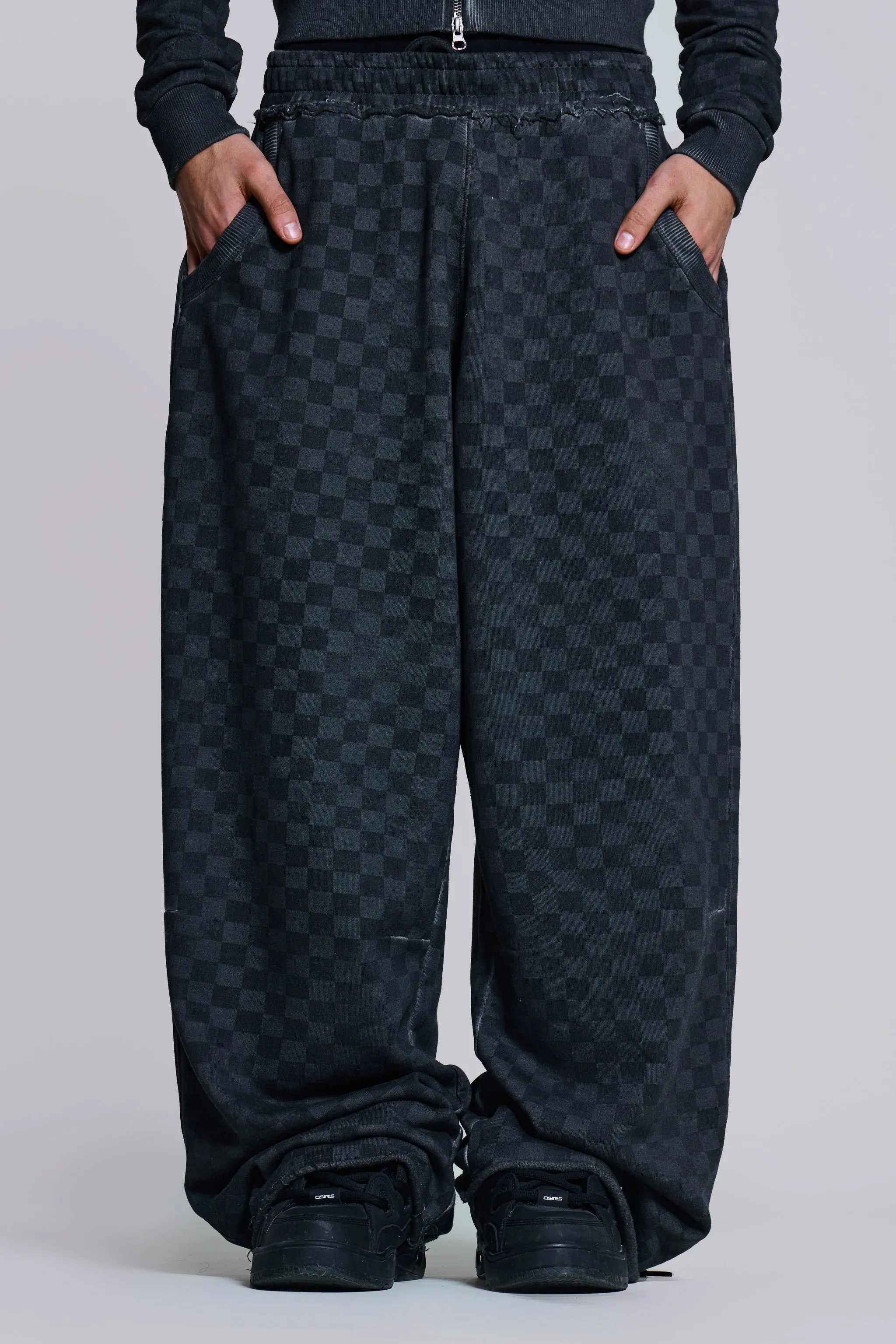 Checkerboard Baggy Monster Joggers sold by Jaded London