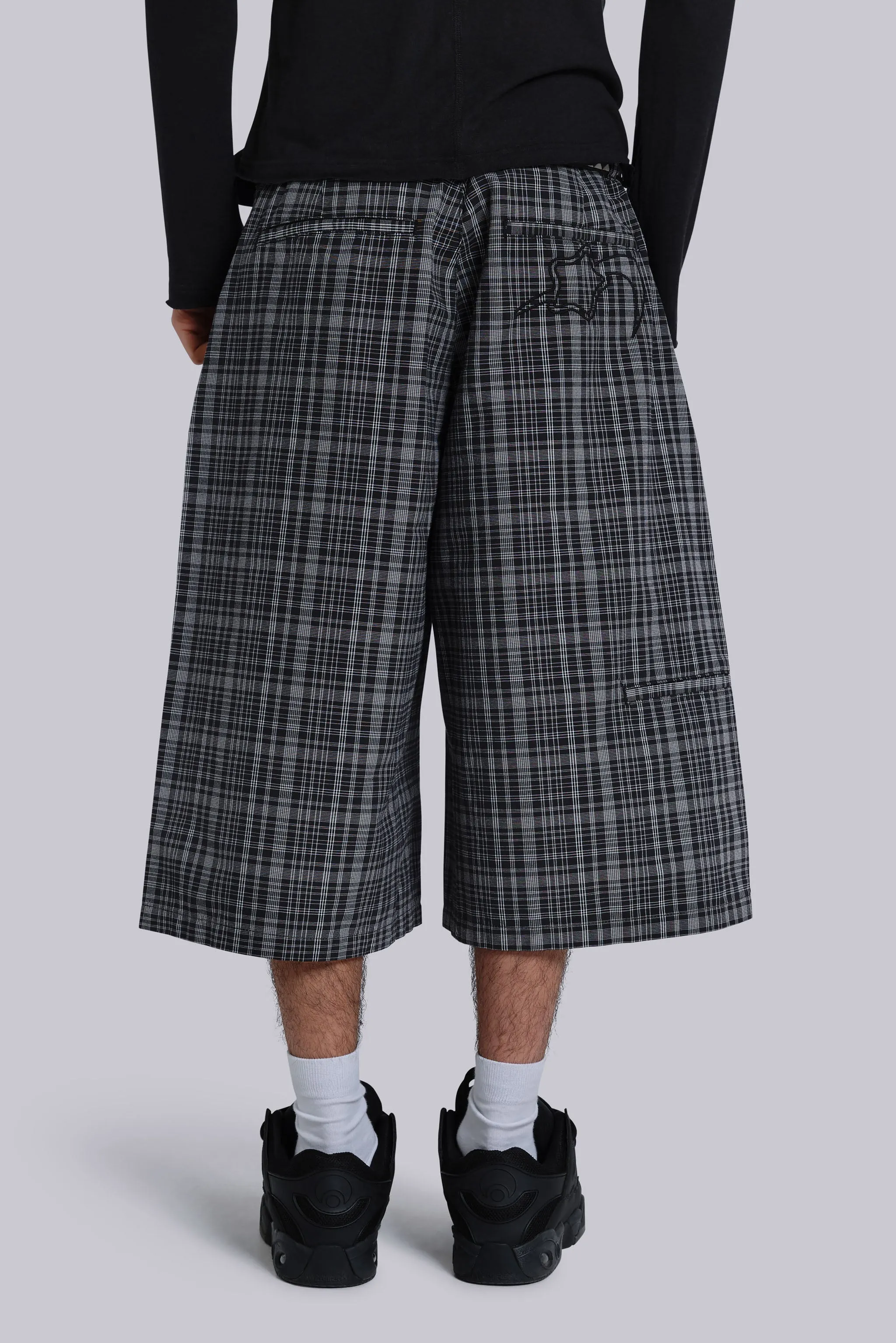 Black Check Jumbo Jorts | Parallel