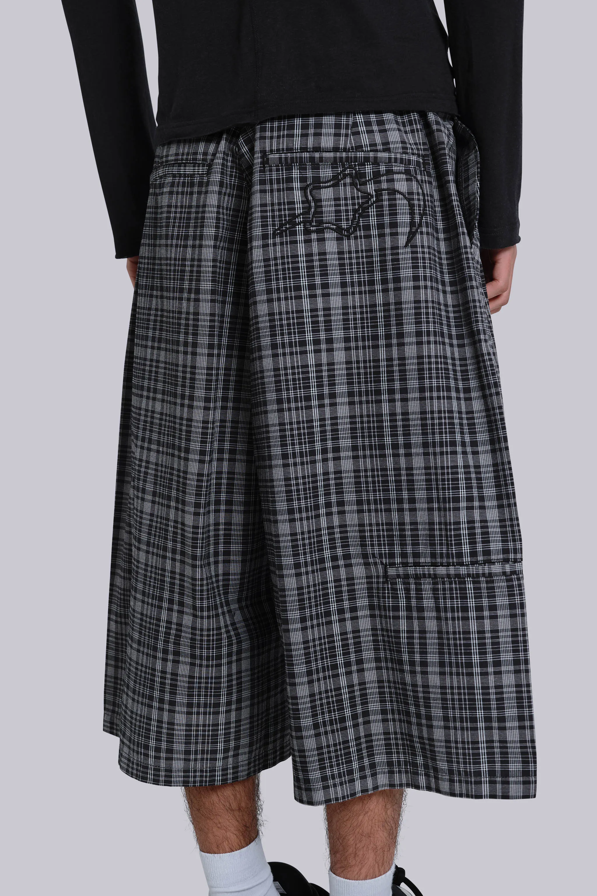 Black Check Jumbo Jorts sold by Jaded London product image thumbnail 3