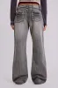 Hunter Loose Straight Leg Jeans in Grey Wash sold by Jaded London