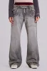 Hunter Loose Straight Leg Jeans in Grey Wash sold by Jaded London