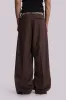 Chocolate Brown Pinstripe Goliath Suit Pants sold by Jaded London