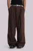 Chocolate Brown Pinstripe Goliath Suit Pants sold by Jaded London