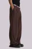 Chocolate Brown Pinstripe Goliath Suit Pants sold by Jaded London