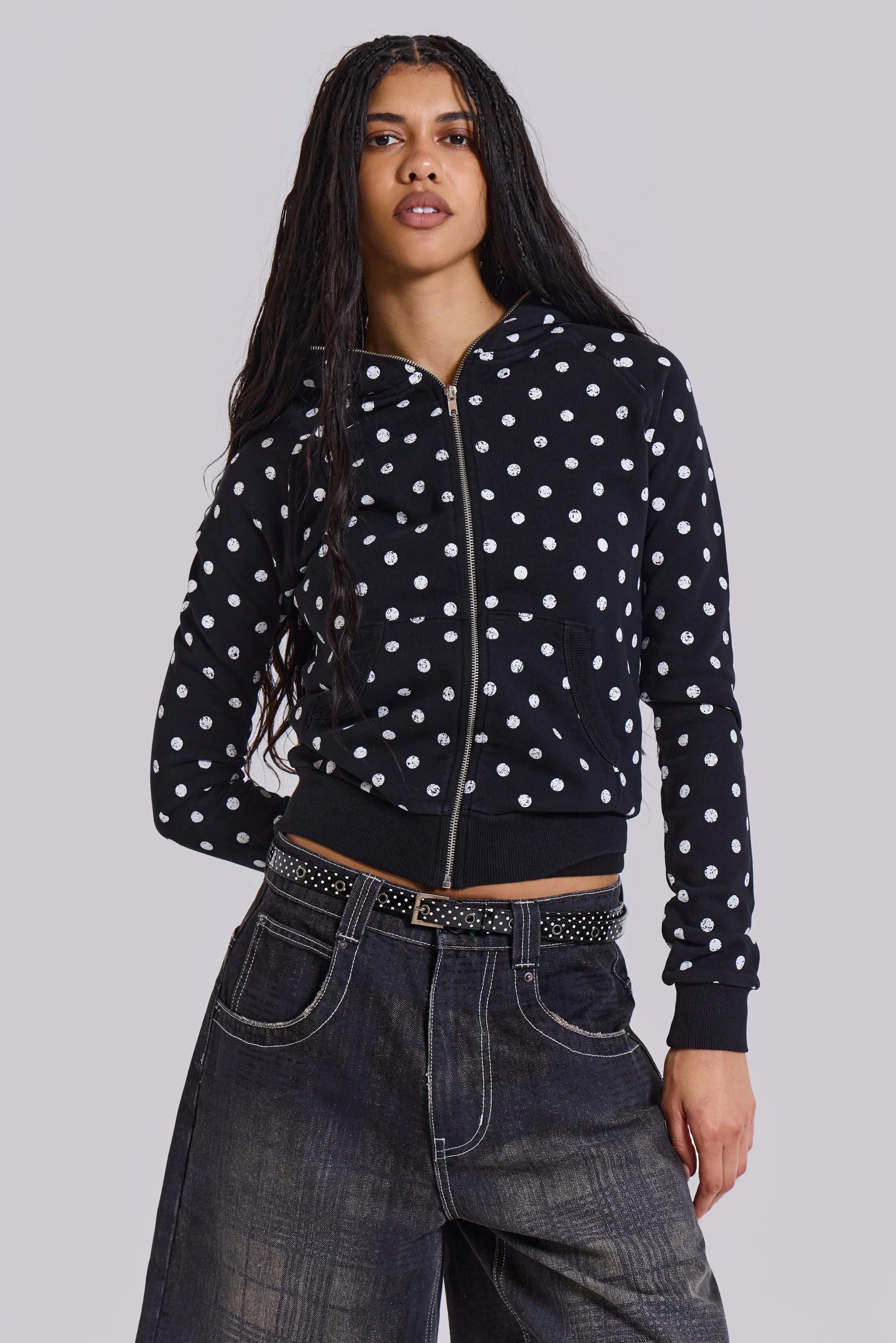 Mono Black Polkadot Hoodie sold by Jaded London product image thumbnail 3