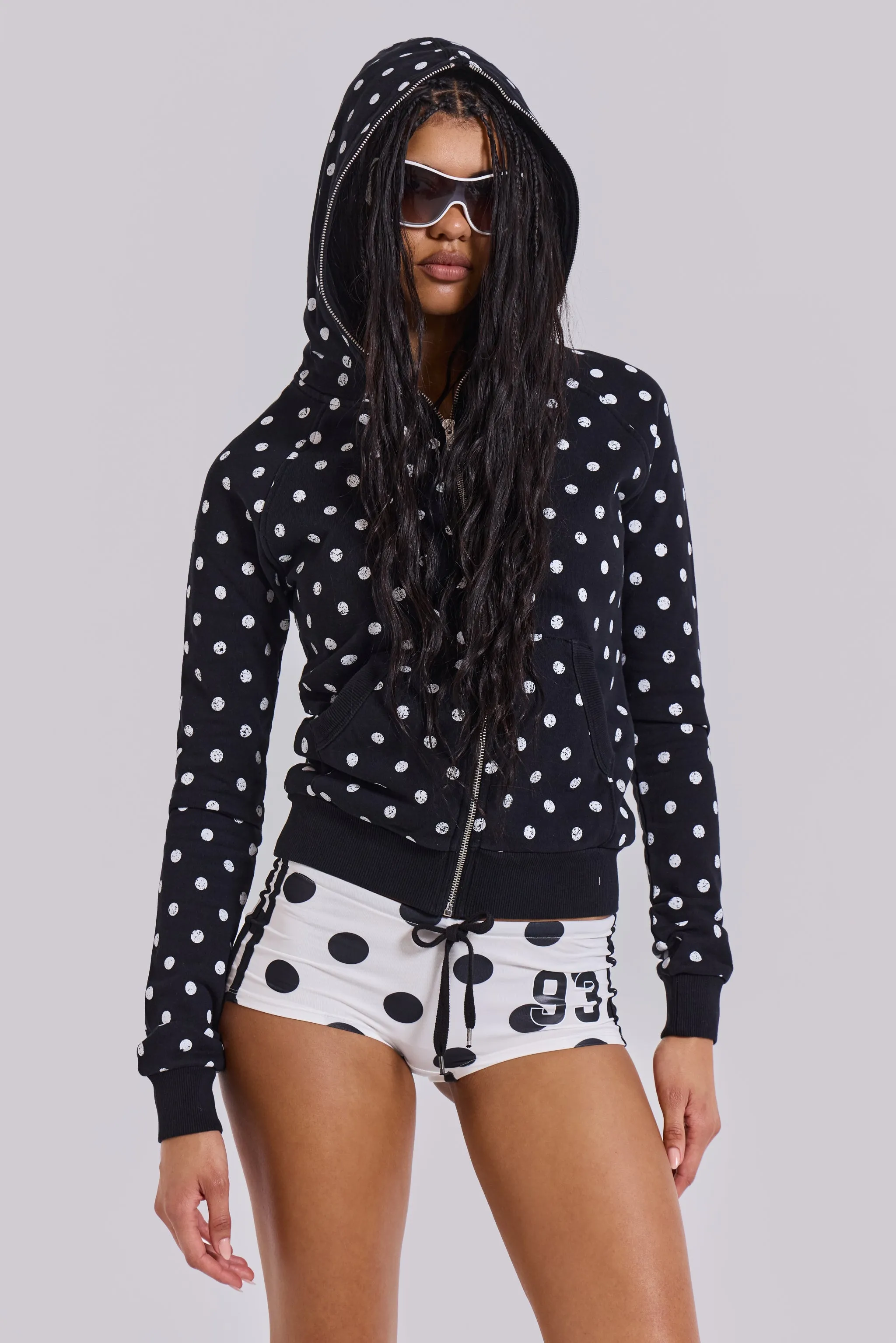 Mono Black Polkadot Hoodie sold by Jaded London product image thumbnail 2