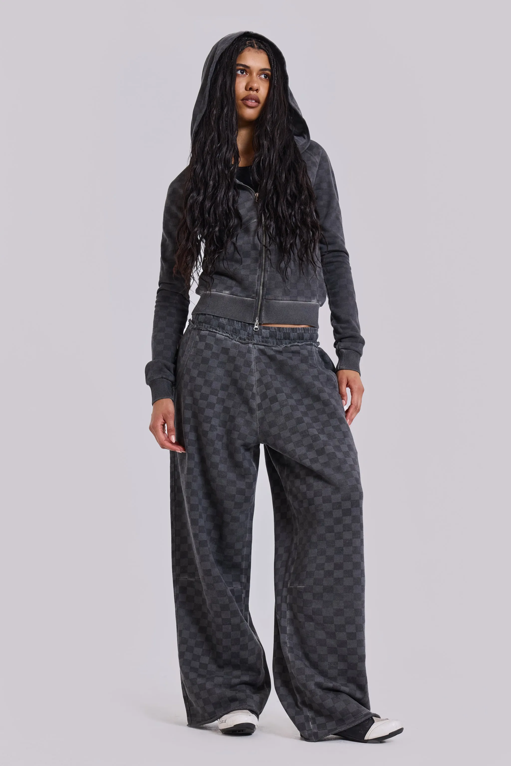 Checkerboard Baggy Monster Joggers sold by Jaded London