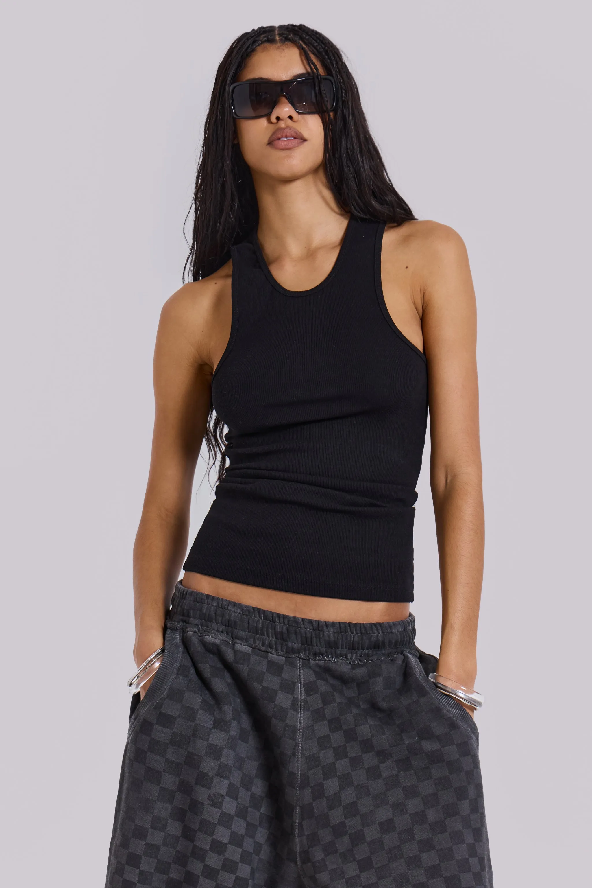 Black Rib Longline Vest sold by Jaded London product image thumbnail 2