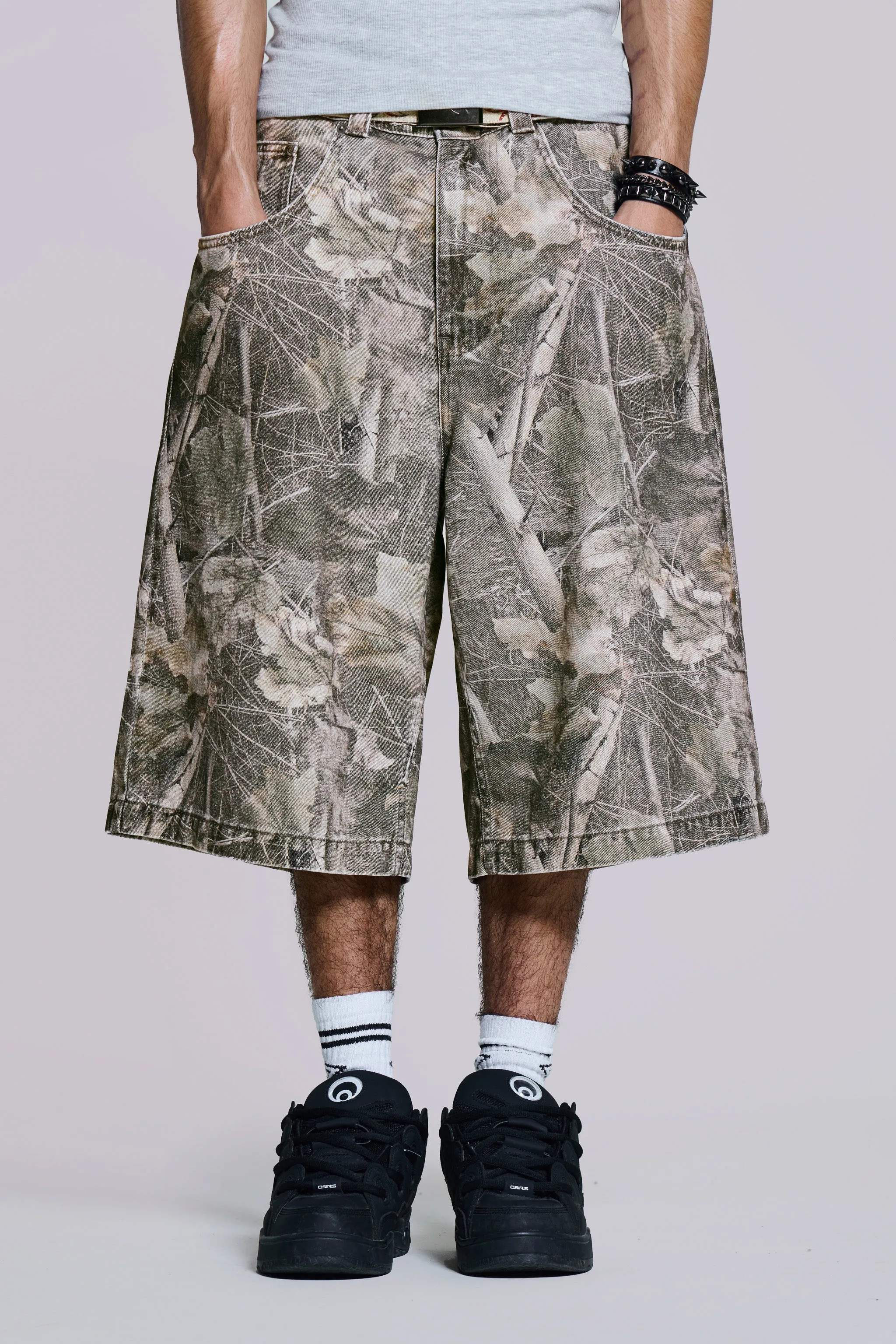 Woodland Camo Colossus Jorts sold by Jaded London