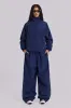 Navy Vapor Tracksuit Bottoms sold by Jaded London