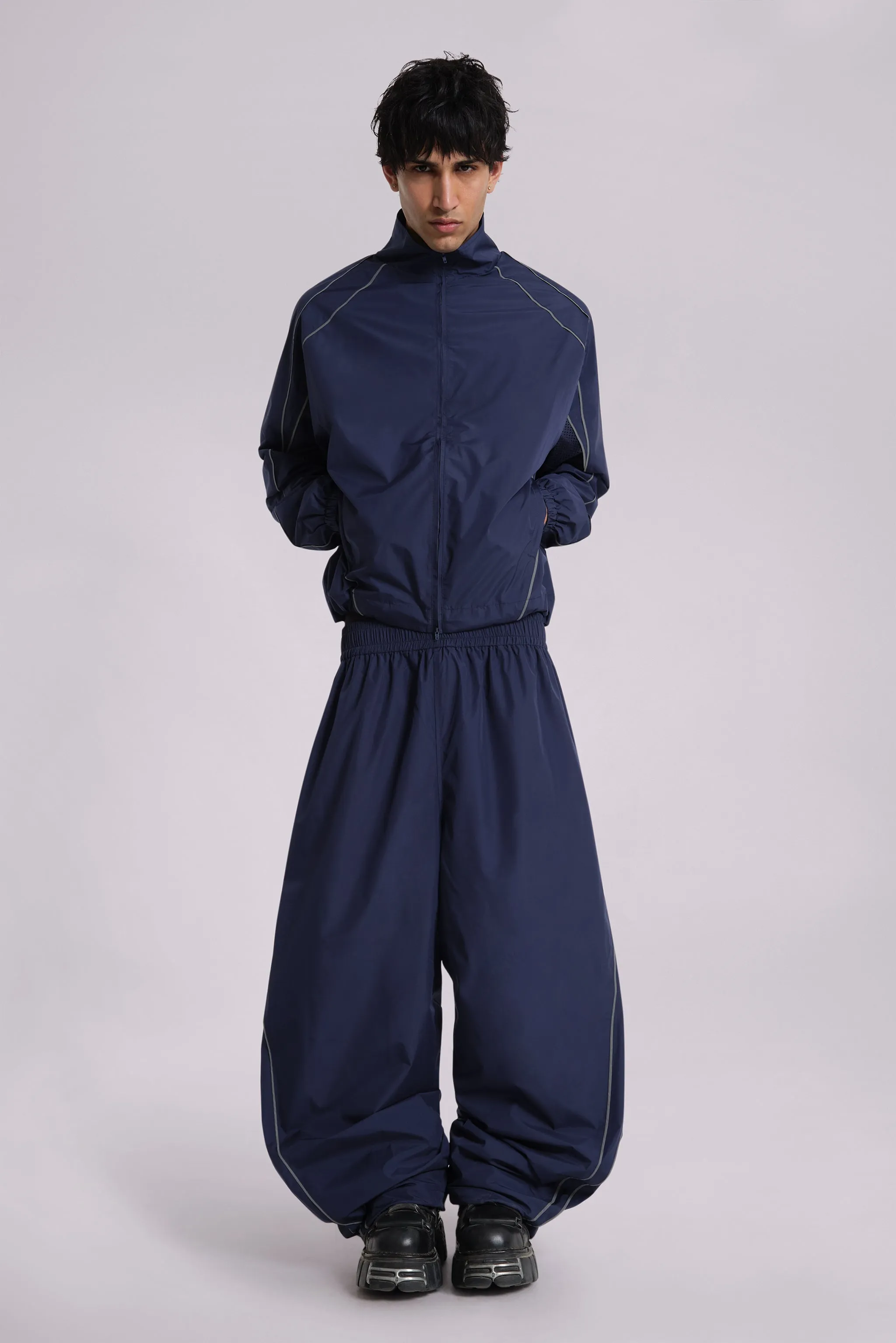 Navy Vapor Tracksuit Bottoms sold by Jaded London product image thumbnail 2