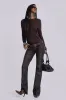 Brown Cooper PU Bootcut Jeans sold by Jaded London