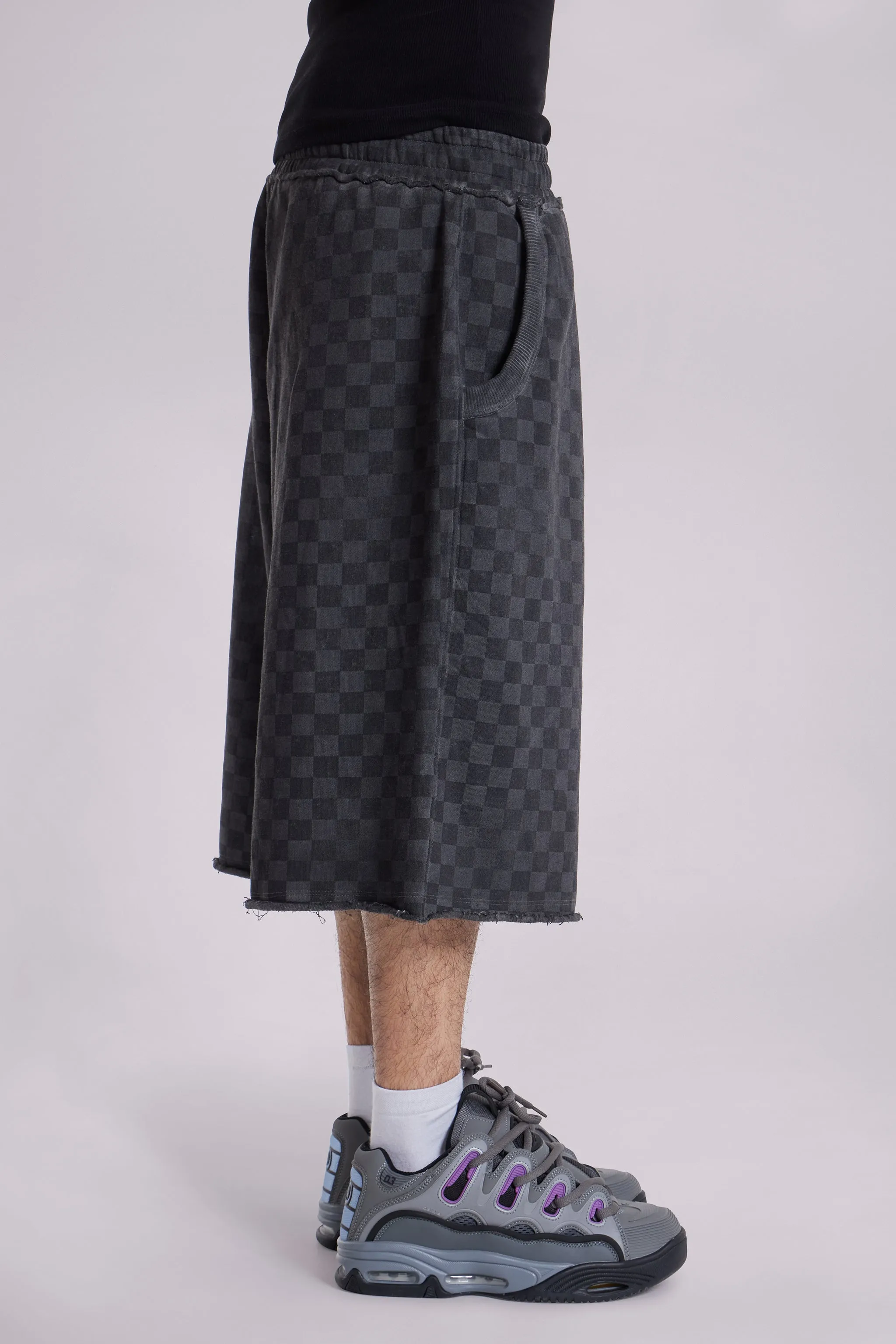 Checkerboard Monster Jogger Baggy Shorts sold by Jaded London product image thumbnail 4