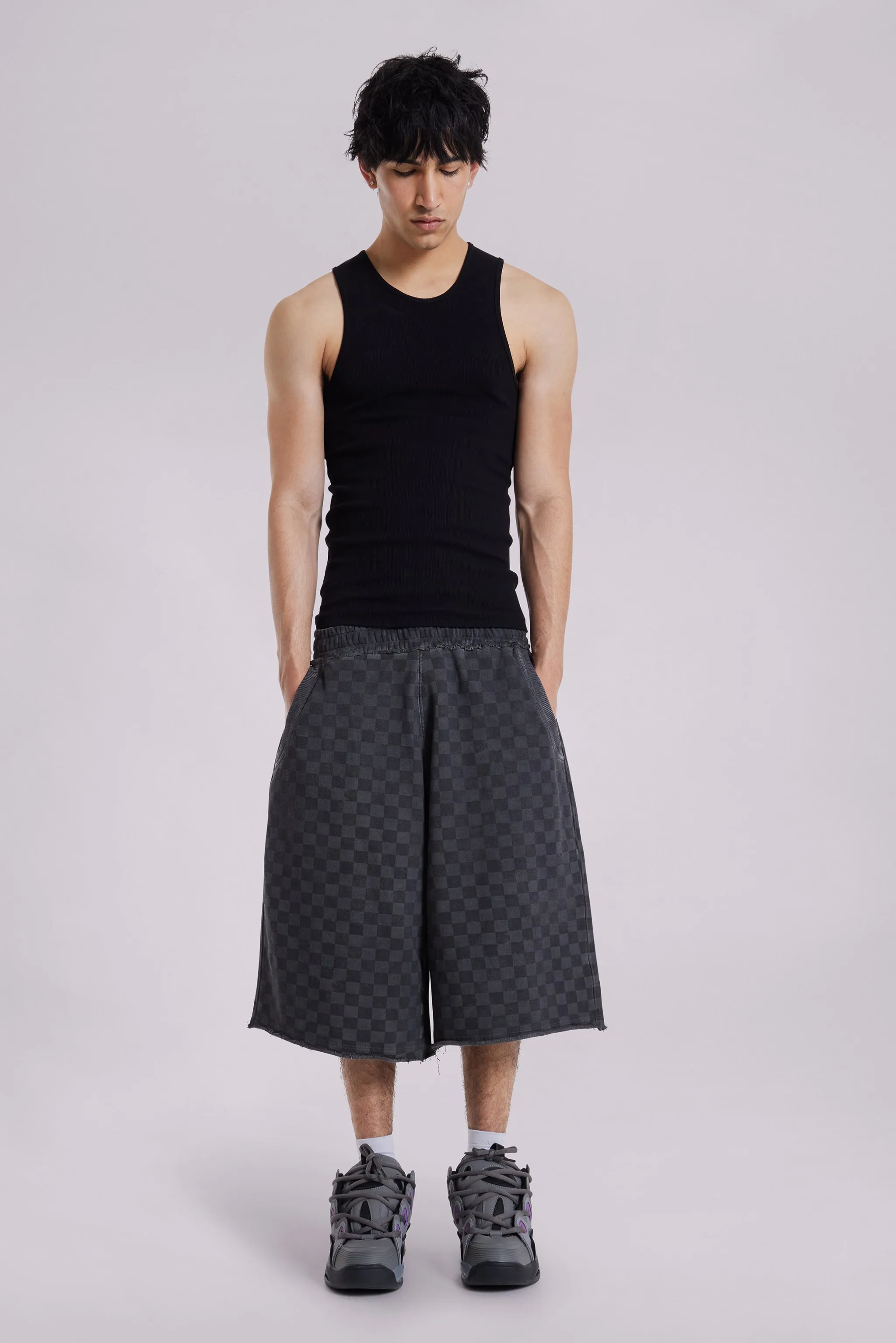 Checkerboard Monster Jogger Baggy Shorts sold by Jaded London product image thumbnail 2