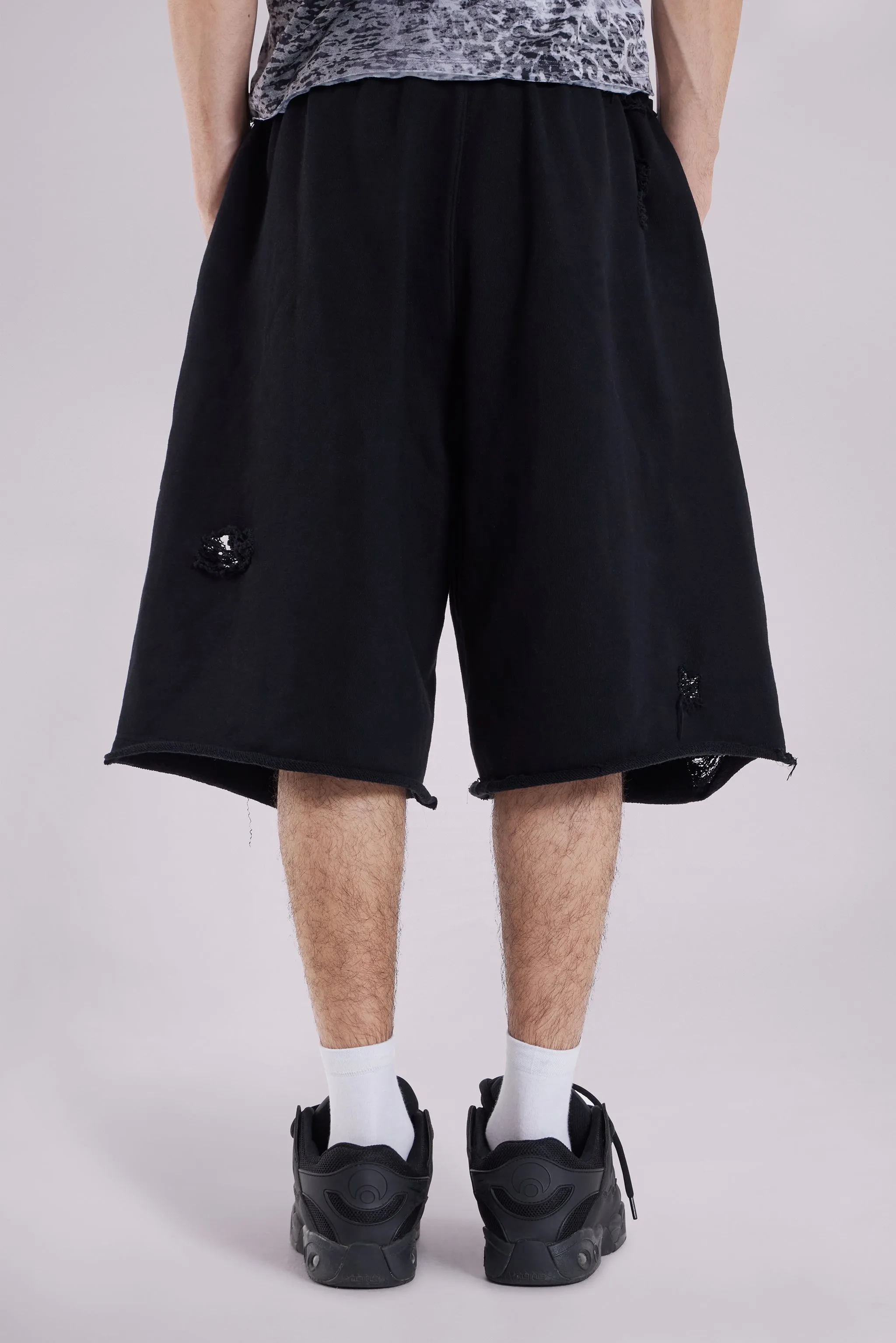Black Distressed Monster Shorts sold by Jaded London product image thumbnail 4