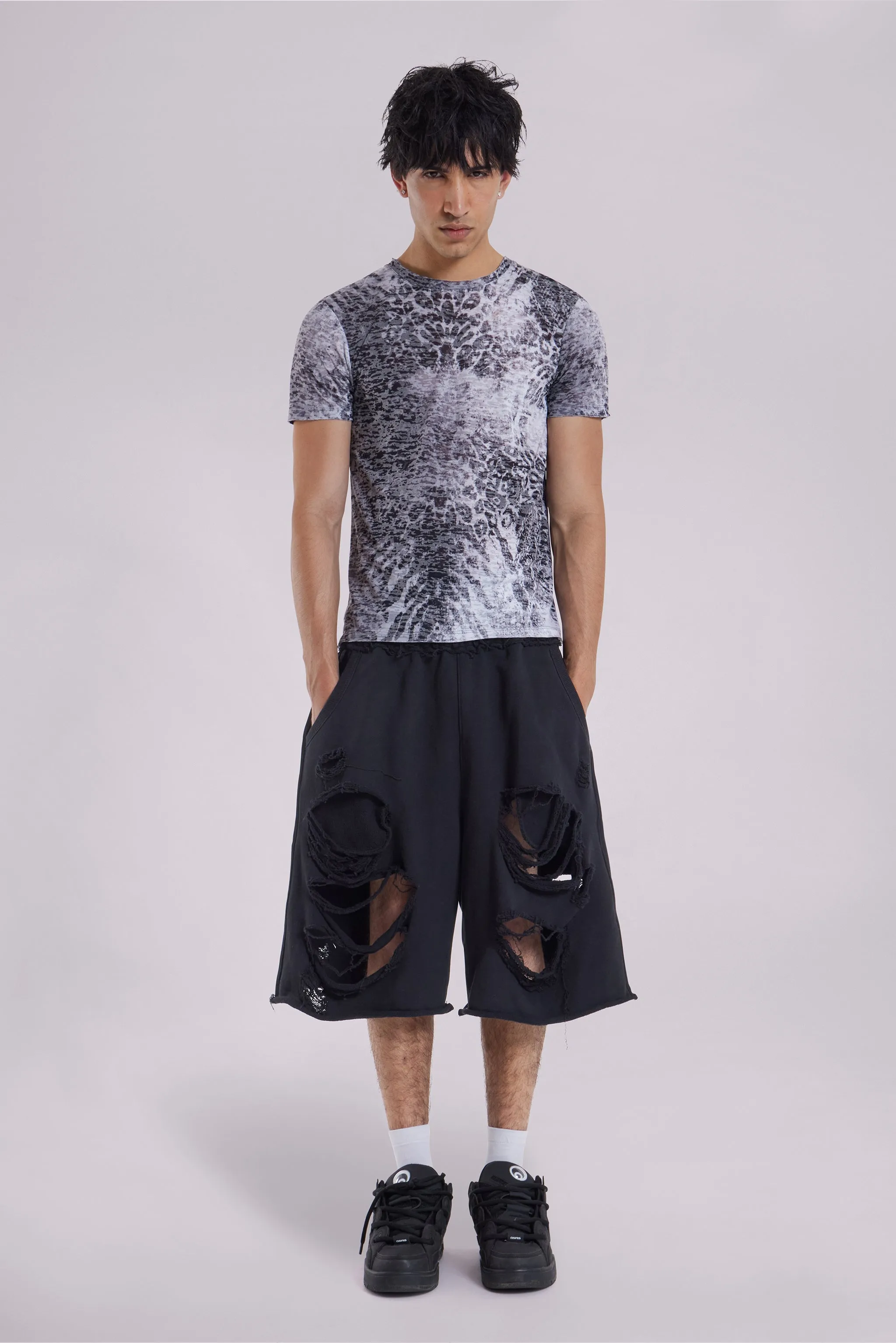 Black Distressed Monster Shorts sold by Jaded London product image thumbnail 3