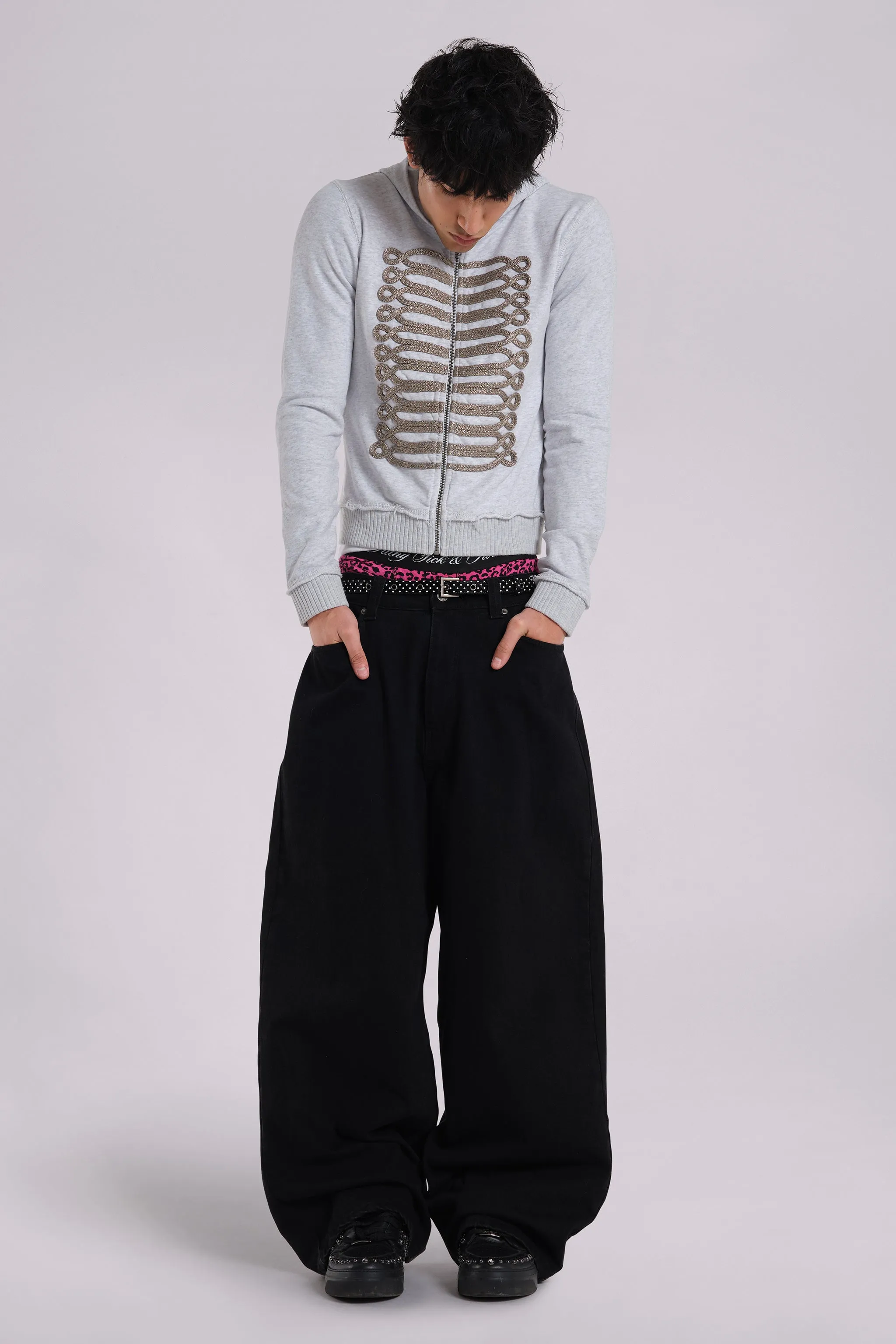 Grey Marl Drummer Hoodie sold by Jaded London product image thumbnail 2