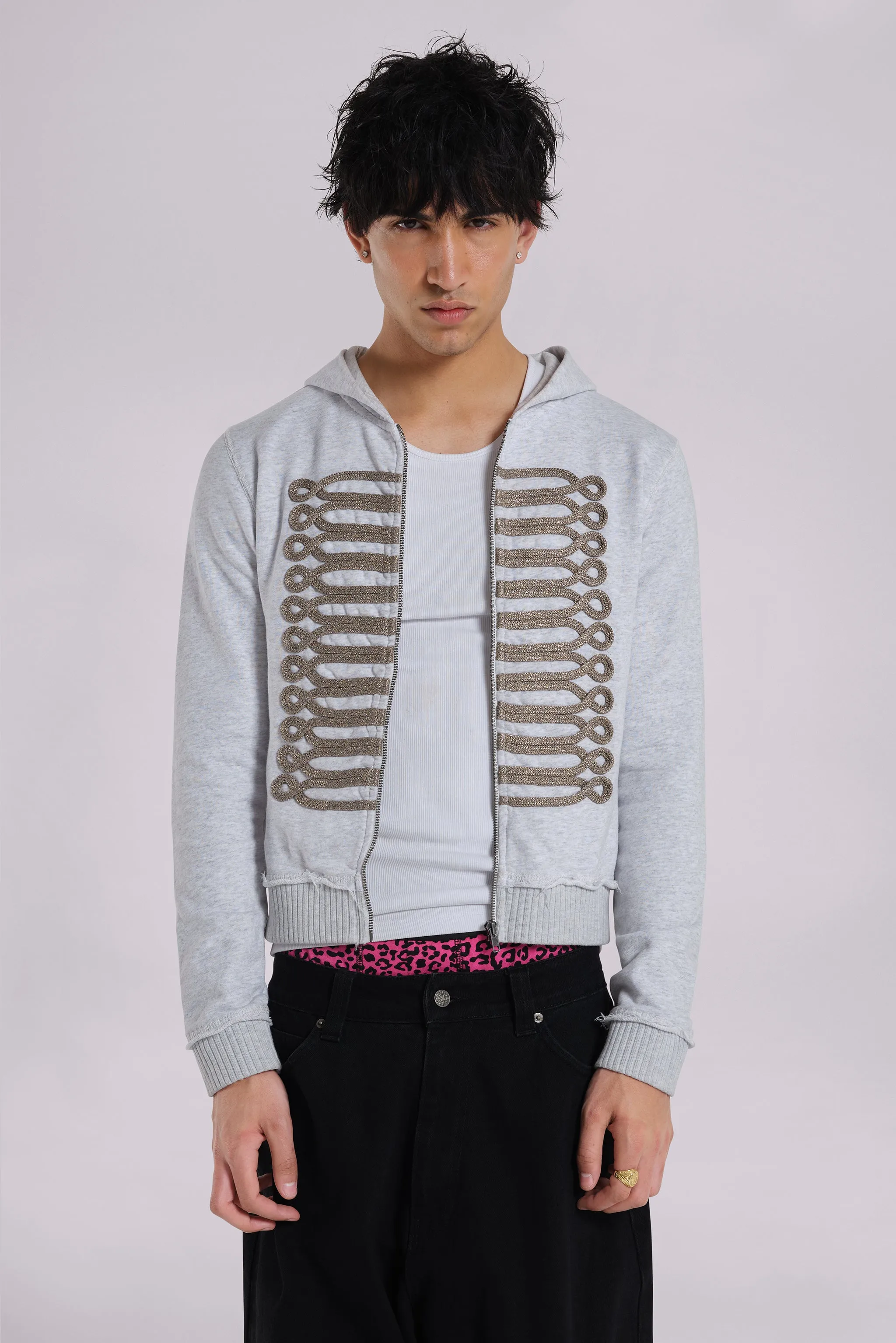 Grey Marl Drummer Hoodie sold by Jaded London product image thumbnail 3