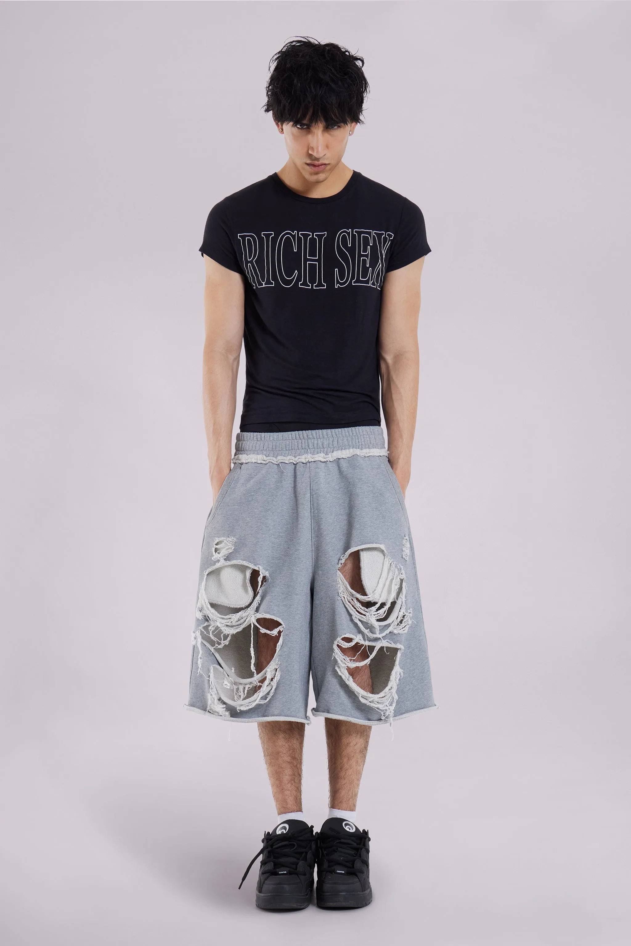 Grey Distressed Monster Shorts sold by Jaded London product image thumbnail 3