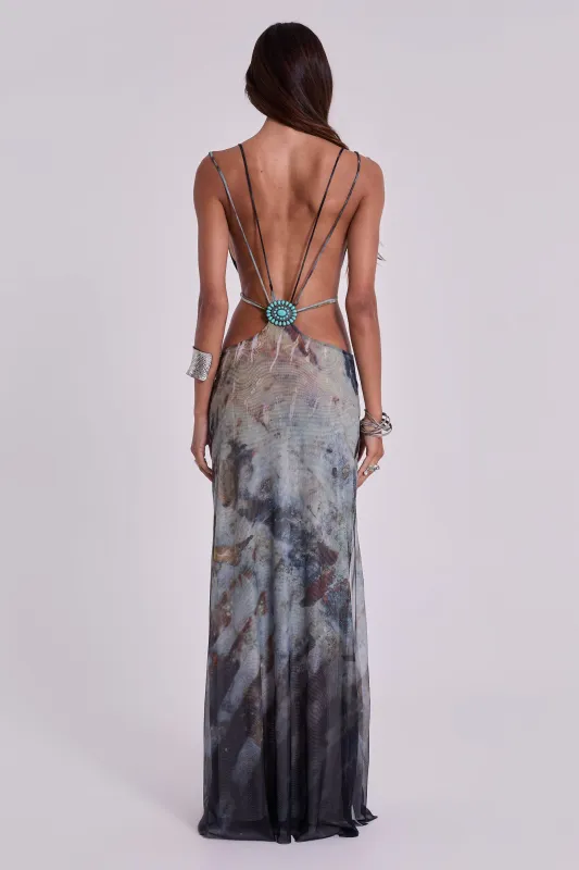 Azariah Maxi Dress With Turquoise Trim sold by Jaded London