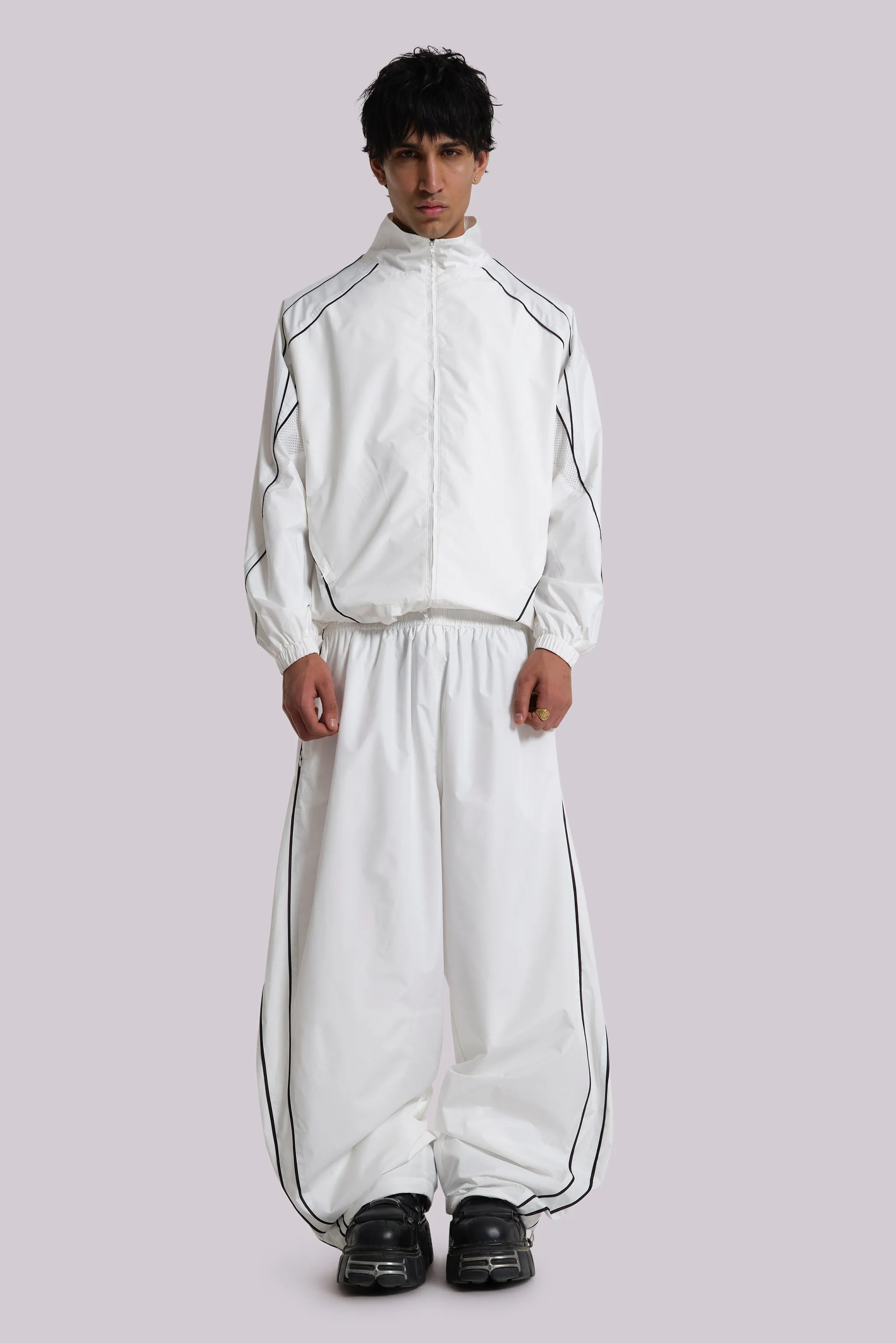 White Vapor Tracksuit Bottoms sold by Jaded London product image thumbnail 2