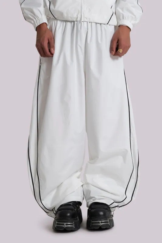 White Vapor Tracksuit Bottoms sold by Jaded London