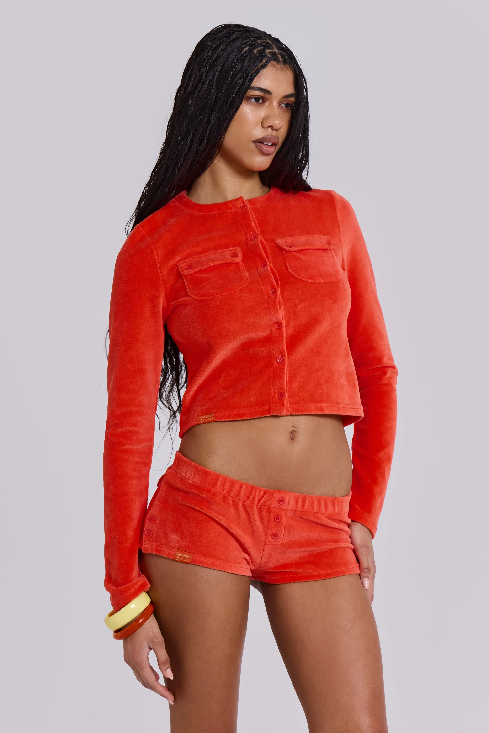 Tangerine Velour Cardigan sold by Jaded London product image thumbnail 2
