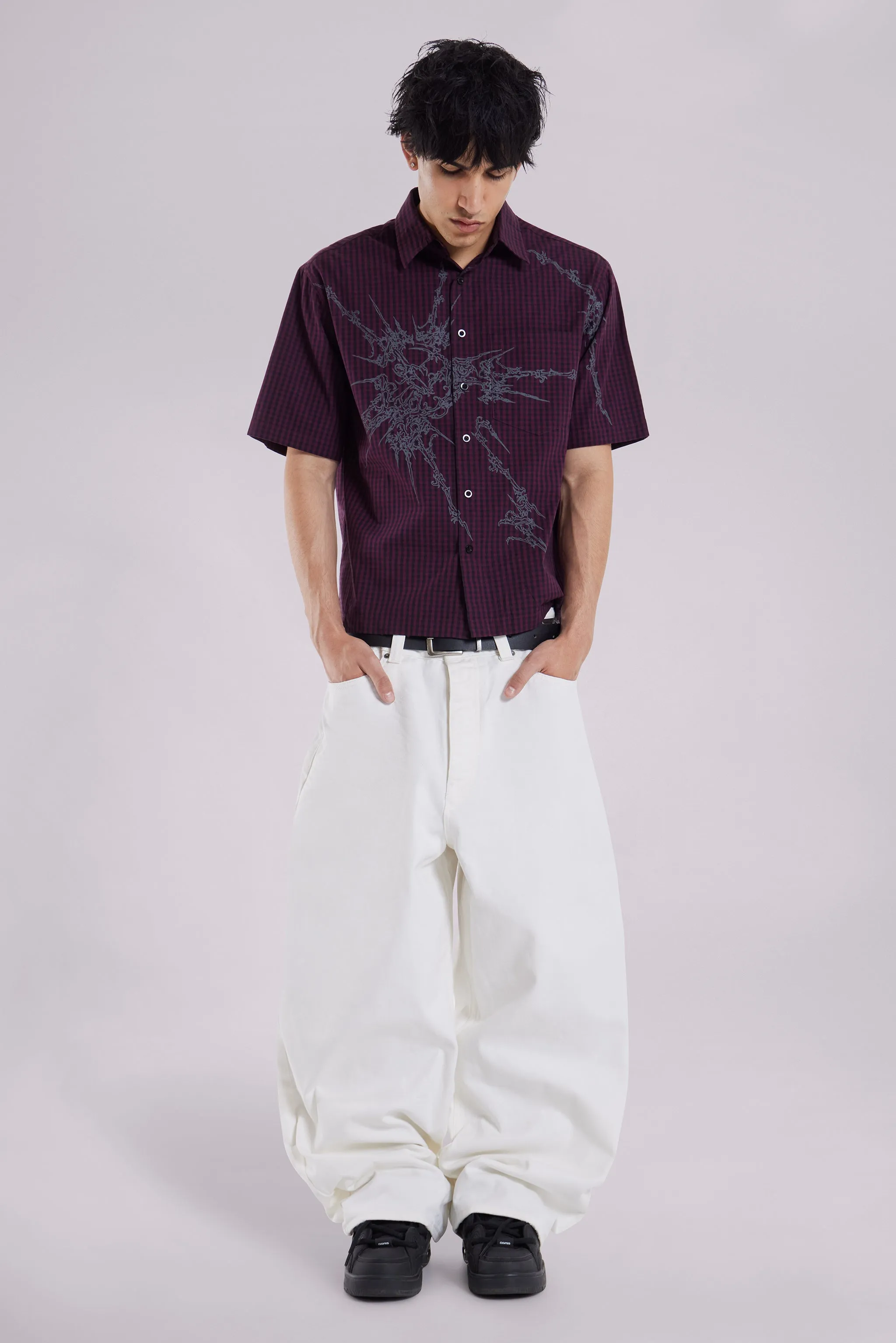 Red Atom Checked Shirt sold by Jaded London product image thumbnail 2