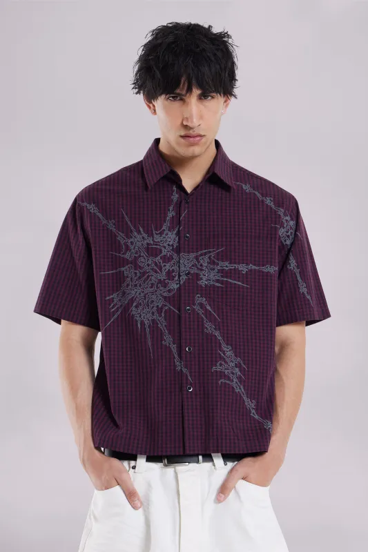 Red Atom Checked Shirt made by Jaded London