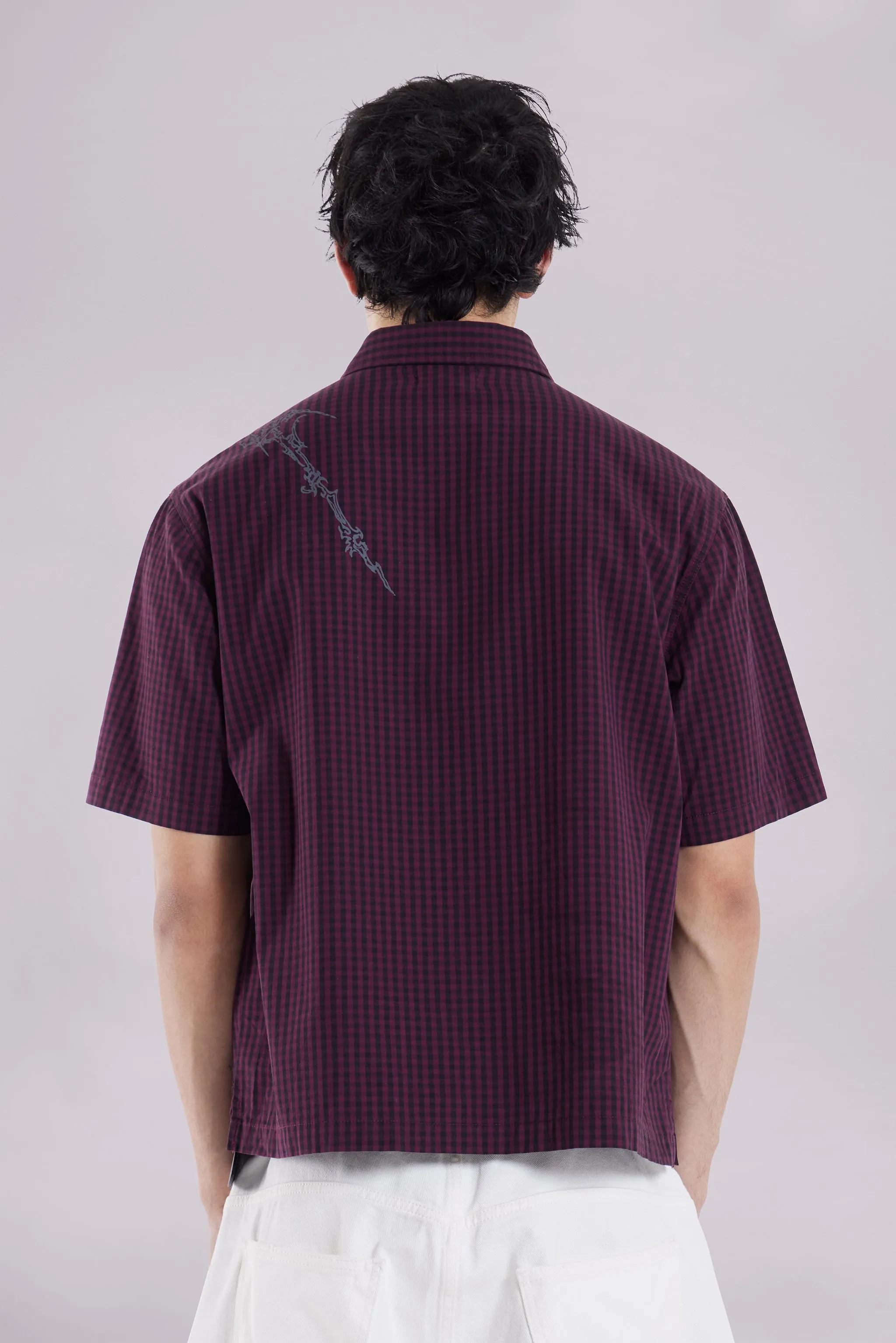 Red Atom Checked Shirt sold by Jaded London product image thumbnail 4