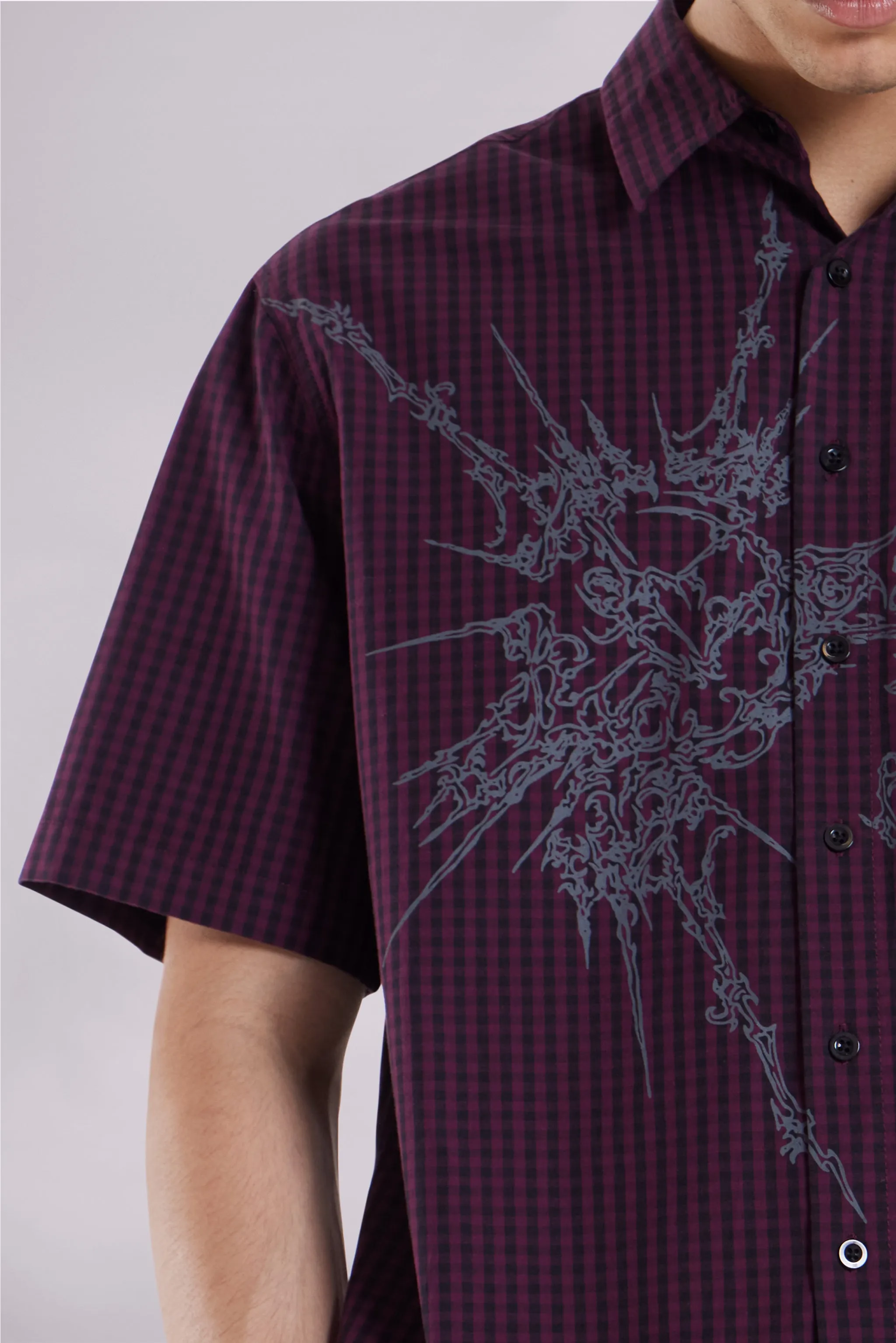 Red Atom Checked Shirt sold by Jaded London product image thumbnail 3