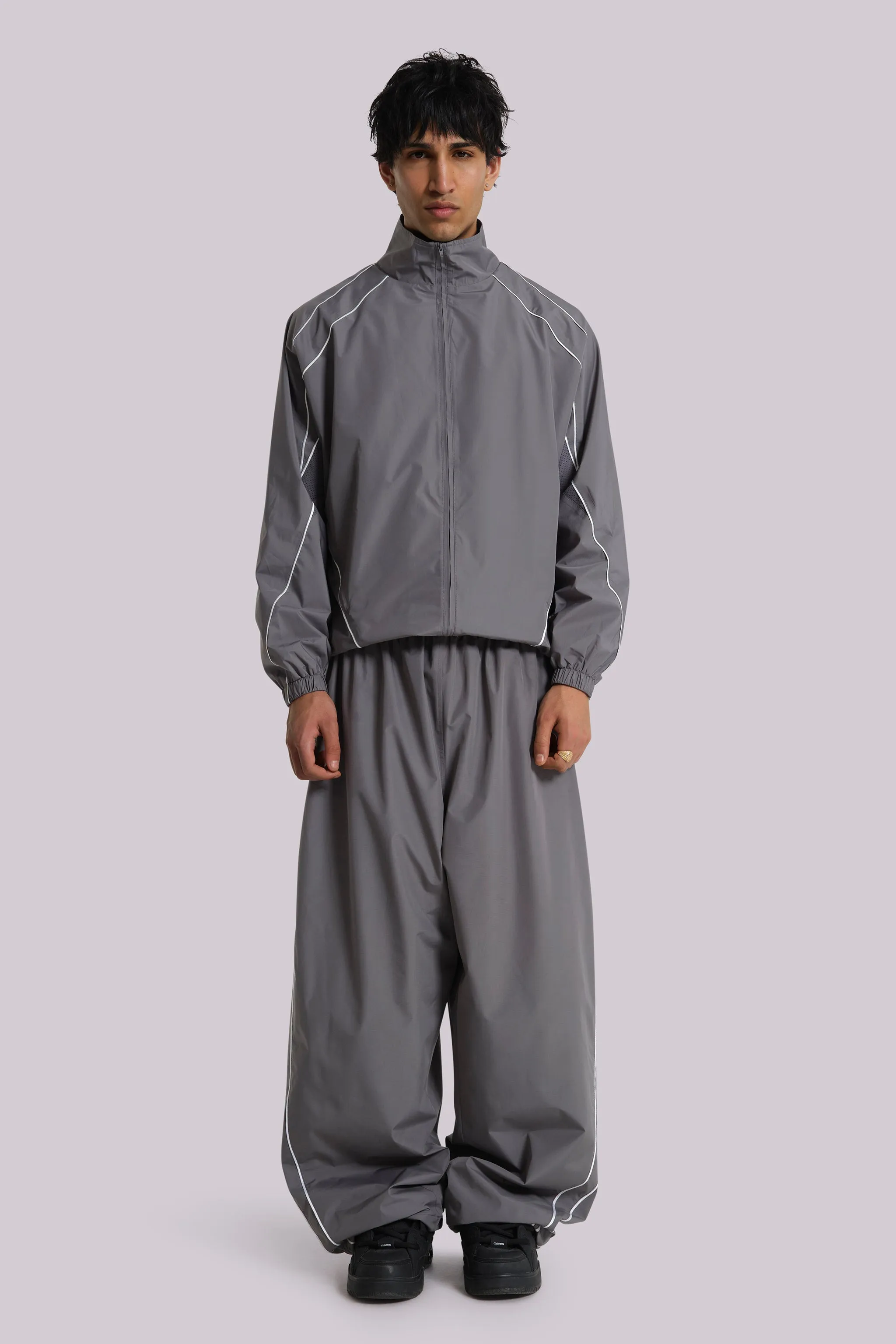 Grey Vapor Tracksuit Top sold by Jaded London