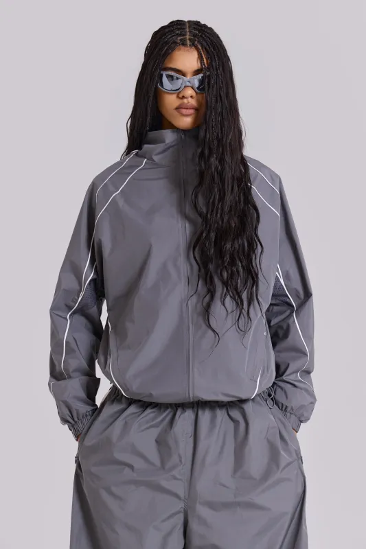 Grey Vapor Tracksuit Top sold by Jaded London