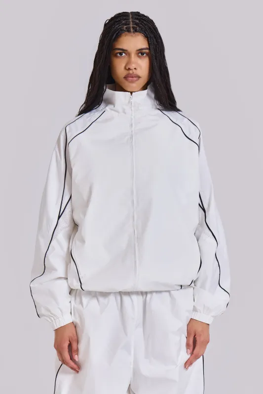 White Vapor Tracksuit Top sold by Jaded London