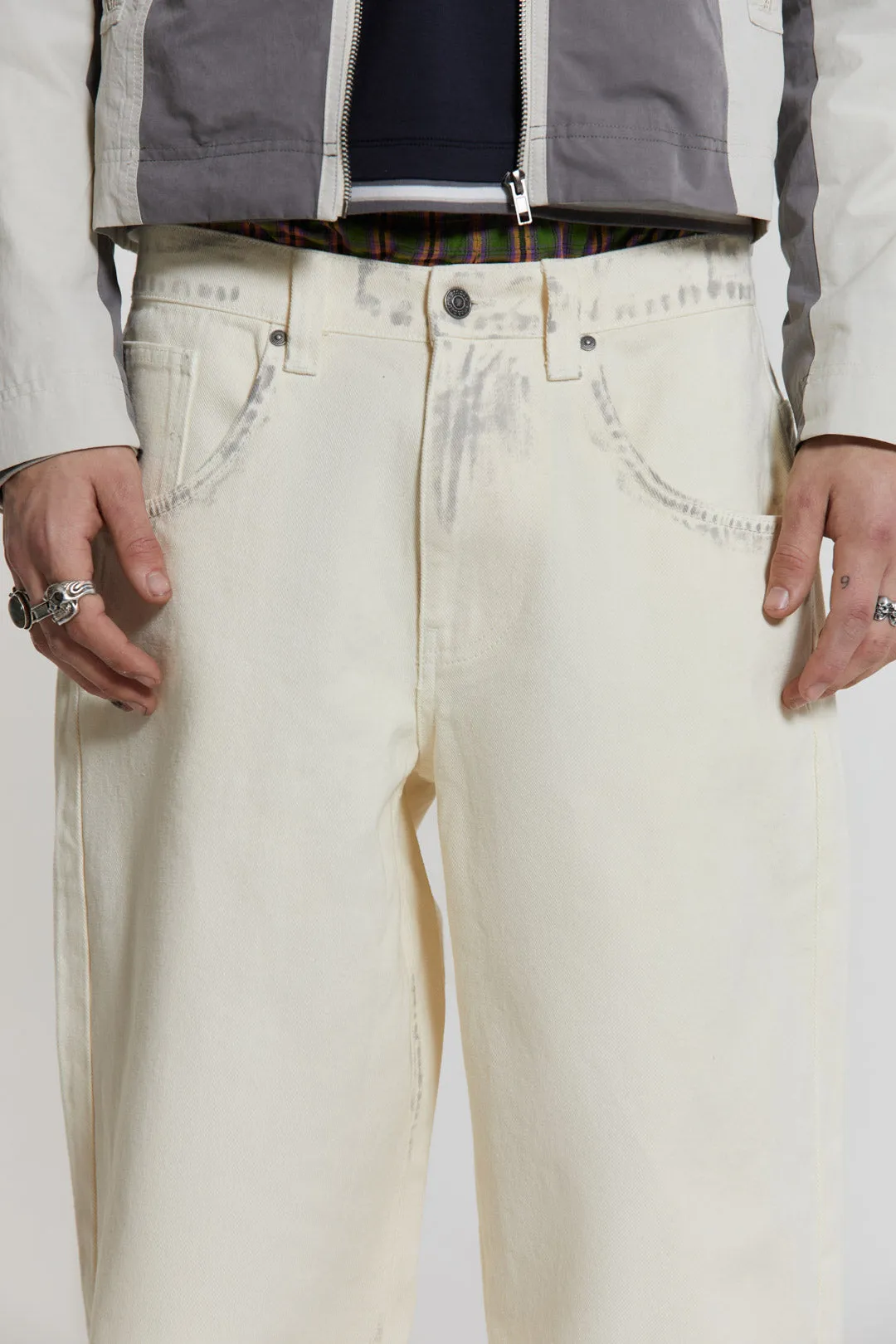 Dirty White Colossus Baggy Jeans sold by Jaded London product image thumbnail 3