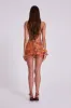 Melona Embellished Wrap Mini Skirt in Tangerine sold by Jaded London
