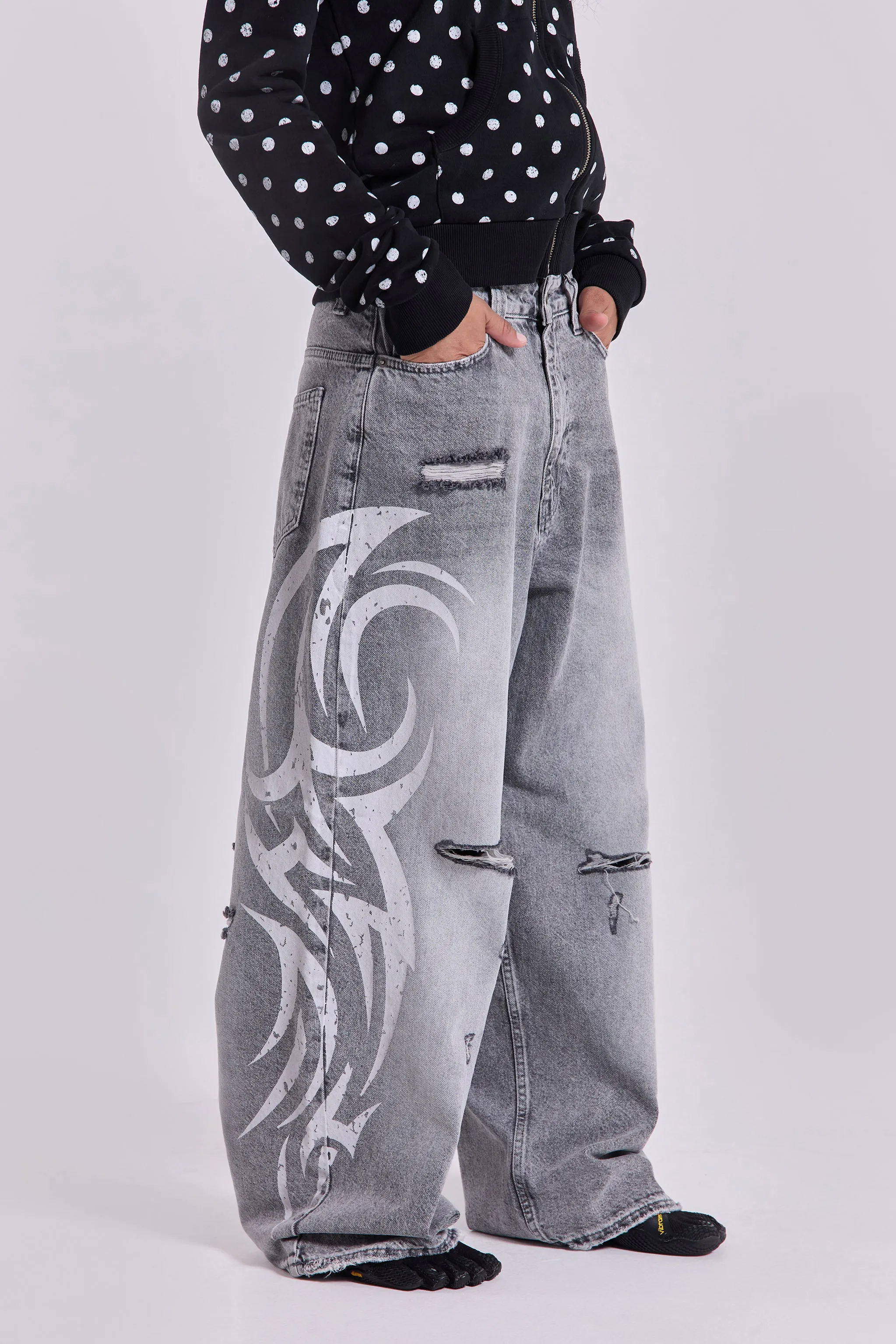 Grey Blade XL Colossus Jeans sold by Jaded London product image thumbnail 3