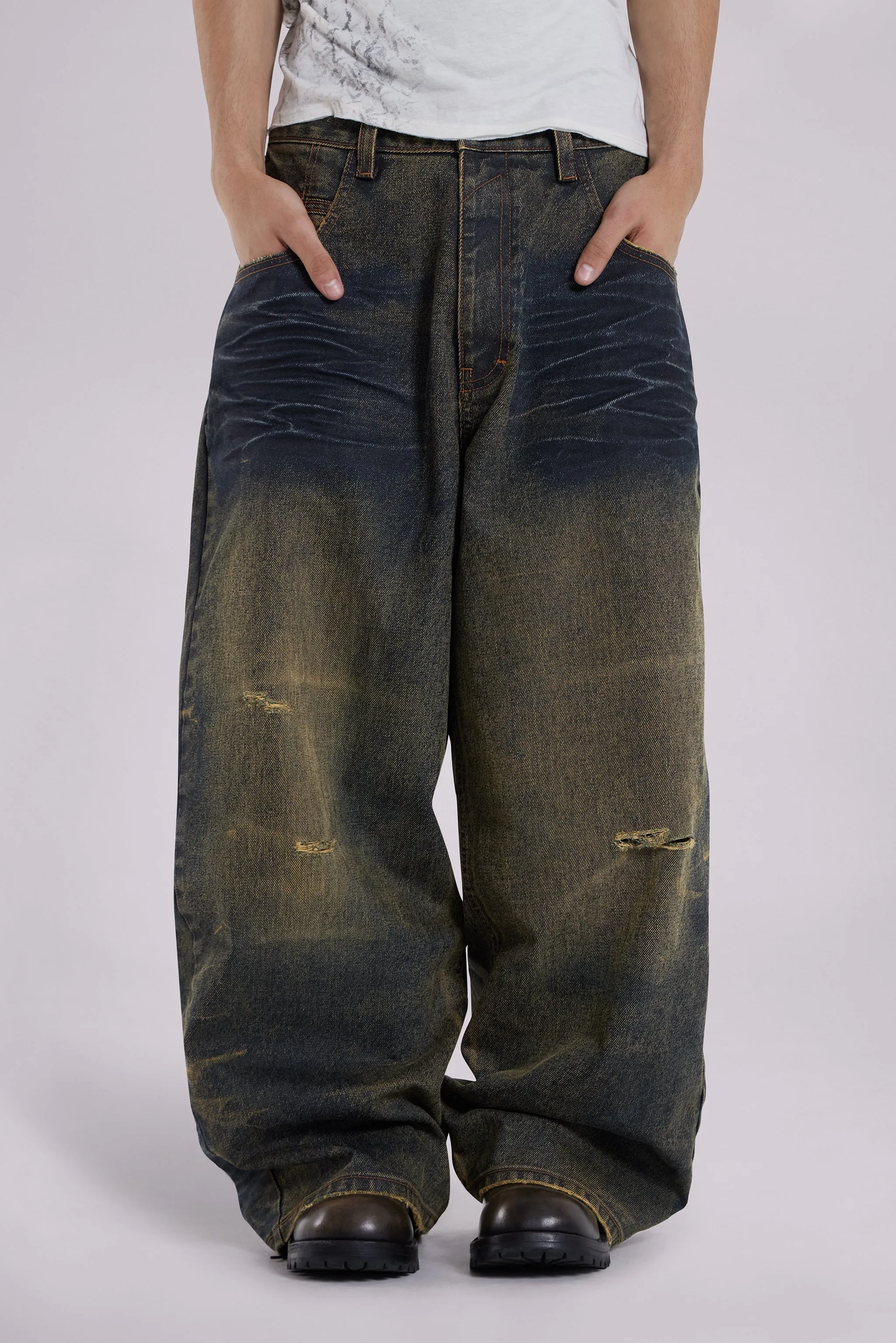 Rusted Cinch XL Colossus Jeans sold by Jaded London product image thumbnail 3
