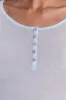 Sheer Henley Top In Sky sold by Jaded London